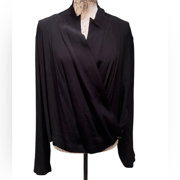 Anthropologie Ett Twa Black Summer Wrap Blazer sz 14 - Picture 3 of 8